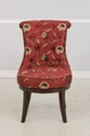 73941: Silk Crewel Work Tufted Back Swivel Chair