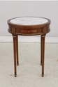 L73960: French Louis XVI Round Marble Top Lamp Tab