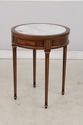 L73960: French Louis XVI Round Marble Top Lamp Tab