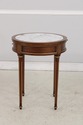 L73960: French Louis XVI Round Marble Top Lamp Tab
