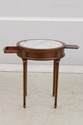 L73960: French Louis XVI Round Marble Top Lamp Tab