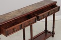 73973: Mahogany 2 Drawer Marble Top Console Table