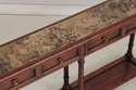 73973: Mahogany 2 Drawer Marble Top Console Table