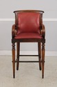 73977: HANCOCK & MOORE Red Leather Bar Stool Count