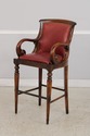 73977: HANCOCK & MOORE Red Leather Bar Stool Count