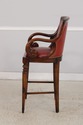 73977: HANCOCK & MOORE Red Leather Bar Stool Count