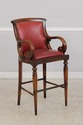 73977: HANCOCK & MOORE Red Leather Bar Stool Count
