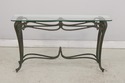 74009: Wrought Iron & Glass Top Console Sofa Table