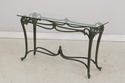 74009: Wrought Iron & Glass Top Console Sofa Table