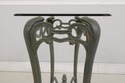 74009: Wrought Iron & Glass Top Console Sofa Table