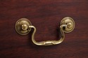 74081: HENKEL HARRIS Mahogany Banded Kneehole Cred