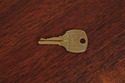 74081: HENKEL HARRIS Mahogany Banded Kneehole Cred