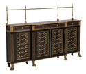 L74083: THEODORE ALEXANDER Regency Style Black & G