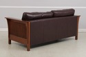 74090: STICKLEY Mission Oak Burgundy Leather Sofa
