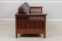 74090: STICKLEY Mission Oak Burgundy Leather Sofa