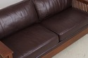74090: STICKLEY Mission Oak Burgundy Leather Sofa
