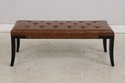 74095: SAFAVIEH Tufted Brown Leather Regency Windo