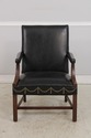 F74099: Pair of HICKORY CHAIR CO Leather Mahogany 