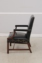 F74099: Pair of HICKORY CHAIR CO Leather Mahogany 