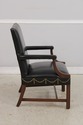 F74099: Pair of HICKORY CHAIR CO Leather Mahogany 