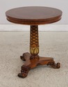74104: Gorgeous Burl Wood Inlaid Round Accent Tabl