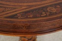 74104: Gorgeous Burl Wood Inlaid Round Accent Tabl