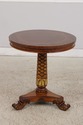 74104: Gorgeous Burl Wood Inlaid Round Accent Tabl