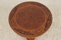 74104: Gorgeous Burl Wood Inlaid Round Accent Tabl