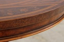 74104: Gorgeous Burl Wood Inlaid Round Accent Tabl