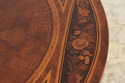 74104: Gorgeous Burl Wood Inlaid Round Accent Tabl