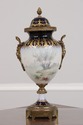 F74117: SEVRES Cobalt Blue Porcelain Painted Urns 