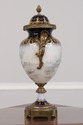 F74117: SEVRES Cobalt Blue Porcelain Painted Urns 