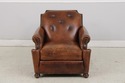 74204: STICKLEY Tufted Back Leather Chair & Ottoma