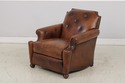 74204: STICKLEY Tufted Back Leather Chair & Ottoma