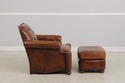 74204: STICKLEY Tufted Back Leather Chair & Ottoma