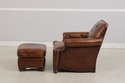 74204: STICKLEY Tufted Back Leather Chair & Ottoma