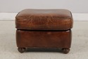 74204: STICKLEY Tufted Back Leather Chair & Ottoma