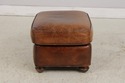 74204: STICKLEY Tufted Back Leather Chair & Ottoma