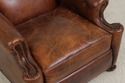 74204: STICKLEY Tufted Back Leather Chair & Ottoma