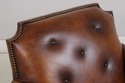 74204: STICKLEY Tufted Back Leather Chair & Ottoma