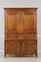 74215: HENREDON Large French Style Walnut Secretar