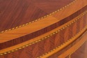 L74269: DECORATIVE CRAFTS Walnut Inlaid Demi Lune 