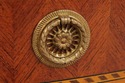 L74269: DECORATIVE CRAFTS Walnut Inlaid Demi Lune 