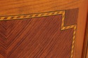 L74269: DECORATIVE CRAFTS Walnut Inlaid Demi Lune 