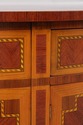 L74269: DECORATIVE CRAFTS Walnut Inlaid Demi Lune 