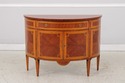 L74269: DECORATIVE CRAFTS Walnut Inlaid Demi Lune 