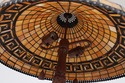 LF74295: QUOIZEL Tiffany Greek Key Leaded Glass Ta