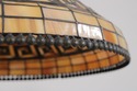 LF74295: QUOIZEL Tiffany Greek Key Leaded Glass Ta