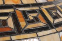 LF74295: QUOIZEL Tiffany Greek Key Leaded Glass Ta