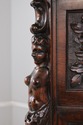 L74392: Antique Walnut Carved Tall China Cabinet